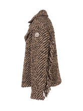 MONCLER KIDS - Shirt with Diagonal Pattern - Brown - LIDIASHOPPING® - Official Website
