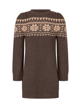 MONCLER KIDS - Knitted Dress with Jacquard Pattern - Brown - LIDIASHOPPING® - Official Website