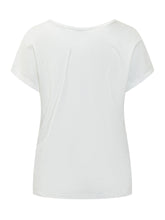 CALVIN KLEIN - Relaxed T-shirt featuring a deep V neckline and short sleeves. Designed with dropped shoulders and a curved asymmetric hem. - White - LIDIASHOPPING® - Official Website
