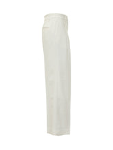 CALVIN KLEIN - Pantaloni a Gamba Ampia con Pieghe - Bianco - LIDIASHOPPING® - Official Website