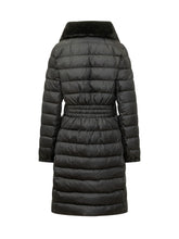 CALVIN KLEIN - Piumino Lungo Satinato con Collo in Ecopelliccia - Nero - LIDIASHOPPING® - Official Website