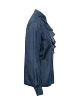 XACUS - Camicia in Denim con Volant - Blu - LIDIASHOPPING® - Official Website