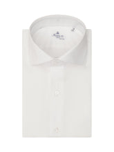 FINAMORE 1925 - Cress shirt featuring a pointed collar, front button fastening and regular silhouette. Presented folded with visible buttons along the front placket. - White - LIDIASHOPPING® - Official Website
