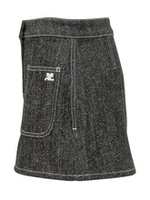 COURREGES - Minigonna con Tasche Applicate - Nero - LIDIASHOPPING® - Official Website