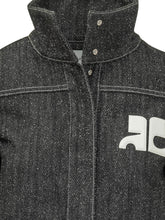 COURREGES - Cropped Jacket with High Collar and Logo - Black - LIDIASHOPPING® - Official Website