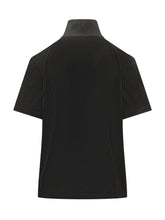 COURREGES - T-shirt with High Collar and Zip - Black - LIDIASHOPPING® - Official Website