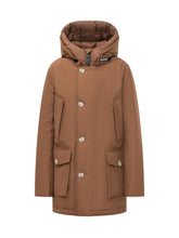 WOOLRICH - Artic Parka with Hood and Applied Pockets - Brown - LIDIASHOPPING® - Official Website