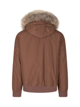 WOOLRICH - Bomber Polar con Cappuccio e Bordo in Pelliccia - Marrone - LIDIASHOPPING® - Official Website