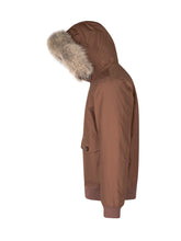 WOOLRICH - Bomber Polar con Cappuccio e Bordo in Pelliccia - Marrone - LIDIASHOPPING® - Official Website