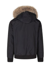 WOOLRICH - Polar Bomber Jacket with Fur Trim Hood - Blue - LIDIASHOPPING® - Official Website