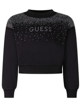 GUESS KIDS - Felpa Corta con Applicazioni Gioiello - Nero - LIDIASHOPPING® - Official Website