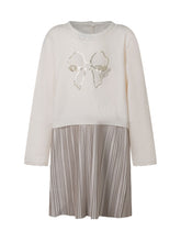 GUESS KIDS - Dress with Bow Applique And Pleated Skirt - White - LIDIASHOPPING® - Official Website