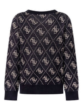 GUESS KIDS - Crew Neck Sweater with Geometric Pattern - Blue - LIDIASHOPPING® - Official Website