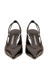 FERRAGAMO - Dafne Slingback with Croc Pattern - Black - LIDIASHOPPING® - Official Website