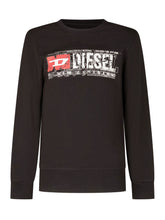 DIESEL KIDS - Slomix Sweatshirt with Graphic Print - Black - LIDIASHOPPING® - Official Website