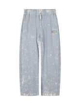 DIESEL KIDS - Ploxy Wide Leg Trousers with Washed Effect - Blue - LIDIASHOPPING® - Official Website
