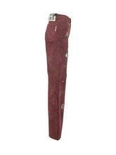 DES PHEMMES - Pantaloni a Gamba Ampia con Applicazioni - Rosso - LIDIASHOPPING® - Official Website