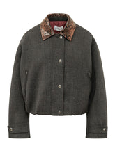 DES PHEMMES - Giacca Corta con Colletto Stampato - Nero - LIDIASHOPPING® - Official Website