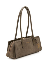 MICHAEL MICHAEL KORS - Elongated rectangular shoulder tote featuring two long handles. Designed with a suede effect front panel, visible stitching and a hanging logo charm. - Green - LIDIASHOPPING® - Official Website