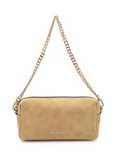 MICHAEL MICHAEL KORS - Compact rectangular pochette featuring rounded edges and a top zip fastening. Detailed with a suede effect surface, adjustable slim shoulder strap and small front logo. - Yellow - LIDIASHOPPING® - Official Website