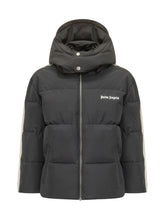 PALM ANGELS KIDS - Piumino con Cappuccio e Bande Laterali - Nero - LIDIASHOPPING® - Official Website