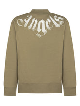 PALM ANGELS KIDS - Felpa Girocollo con Stampa Effetto Consumato - Verde - LIDIASHOPPING® - Official Website