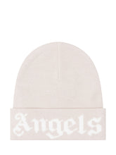 PALM ANGELS KIDS - Berretto con Risvolto e Maxi Logo - Bianco - LIDIASHOPPING® - Official Website
