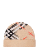 BURBERRY - Berretto con Risvolto e Motivo a Quadri - Marrone - LIDIASHOPPING® - Official Website