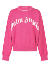 PALM ANGELS KIDS - Maglia con Collo Alto e Logo - Rosa - LIDIASHOPPING® - Official Website