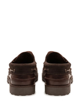 BARBOUR - Boat Shoe with Contrasting Panels - Brown - LIDIASHOPPING® - Official Website