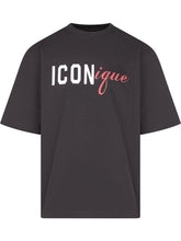 DSQUARED2 - T-shirt Iconique Loose Fit con Stampa - Nero - LIDIASHOPPING® - Official Website