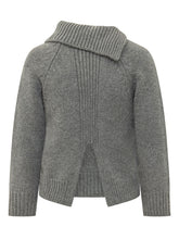 VICTORIA BECKHAM - Jumper with Asymmetric Collar - Grey - LIDIASHOPPING® - Official Website