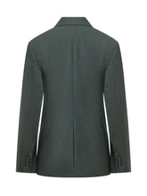 VICTORIA BECKHAM - Blazer Scultoreo con Revers Asimmetrici - Verde - LIDIASHOPPING® - Official Website