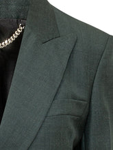 VICTORIA BECKHAM - Blazer Scultoreo con Revers Asimmetrici - Verde - LIDIASHOPPING® - Official Website