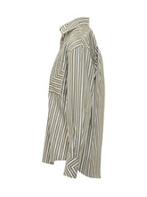 VICTORIA BECKHAM - Camicia a Righe con Tasca Applicata - Verde - LIDIASHOPPING® - Official Website