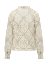 FARM RIO - Graphic Lace Blouse with Openwork Embroidery - White - LIDIASHOPPING® - Official Website