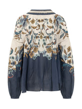 FARM RIO - Golden Nature Blouse with Floral Print - Blue - LIDIASHOPPING® - Official Website