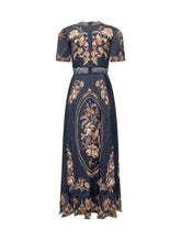 FARM RIO - Lara Maxi Dress with Floral Print - Blue - LIDIASHOPPING® - Official Website