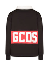 GCDS - Polo a Maniche Lunghe con Banda e Stampa - Nero - LIDIASHOPPING® - Official Website