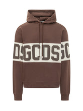 GCDS - Felpa Band Logo con Fascia Logo - Marrone - LIDIASHOPPING® - Official Website