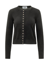 ALPHA STUDIO - Cardigan Rebecca Corto con Bottoni - Nero - LIDIASHOPPING® - Official Website