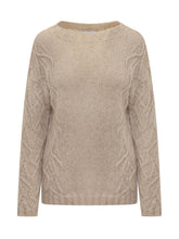 ALPHA STUDIO - Maglia con Scollo a Barca e Trecce - Beige - LIDIASHOPPING® - Official Website