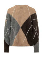 ALPHA STUDIO - Maglia Girocollo con Motivo Argyle - Marrone - LIDIASHOPPING® - Official Website