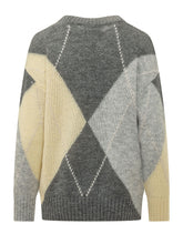 ALPHA STUDIO - Maglia a Scollo a V con Motivo Argyle - Grigio - LIDIASHOPPING® - Official Website