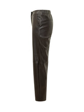 ALPHA STUDIO - Pantaloni Dritti in Pelle - Marrone - LIDIASHOPPING® - Official Website