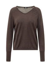 ALPHA STUDIO ESSENTIAL - Raglan V-Neck Sweater - Brown - LIDIASHOPPING® - Official Website