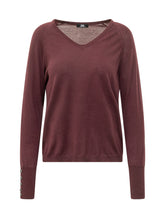ALPHA STUDIO ESSENTIAL - Maglia a Scollo a V con Maniche Raglan - Viola - LIDIASHOPPING® - Official Website