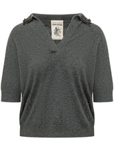 SEMICOUTURE - Polo Margy con Applicazioni sulle Spalle - Grigio - LIDIASHOPPING® - Official Website