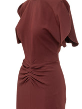VICTORIA BECKHAM - Bela Midi Dress with Gathering - Red - LIDIASHOPPING® - Official Website