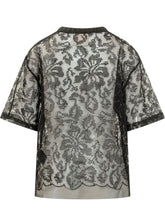 SEMICOUTURE - T-shirt Cherice con Motivo Floreale - Nero - LIDIASHOPPING® - Official Website